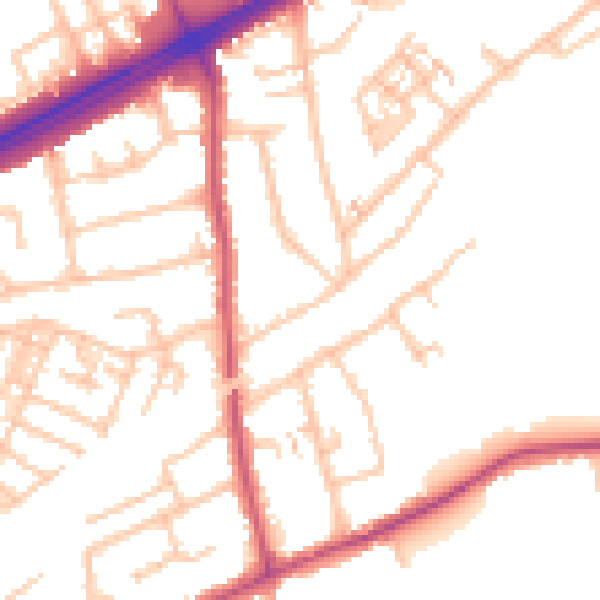 Daytime road noise heatmap for RM3 0BS