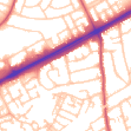 Daytime road noise heatmap for RM3 0EL