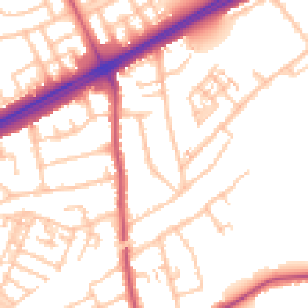 Daytime road noise heatmap for RM3 0RX