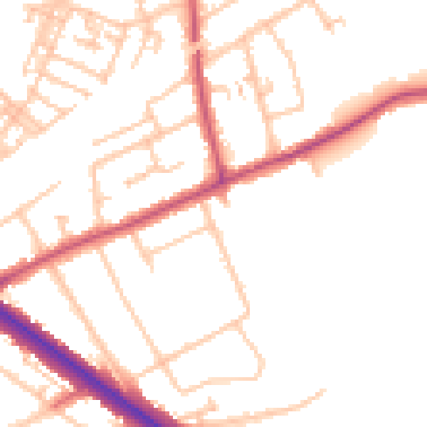 Daytime road noise heatmap for RM3 0TU