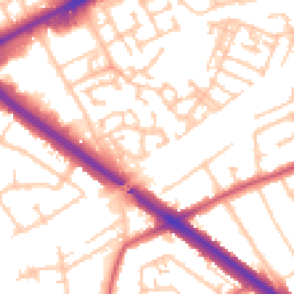 Daytime road noise heatmap for RM3 0WL