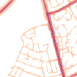 Daytime road noise heatmap for RM3 7EY