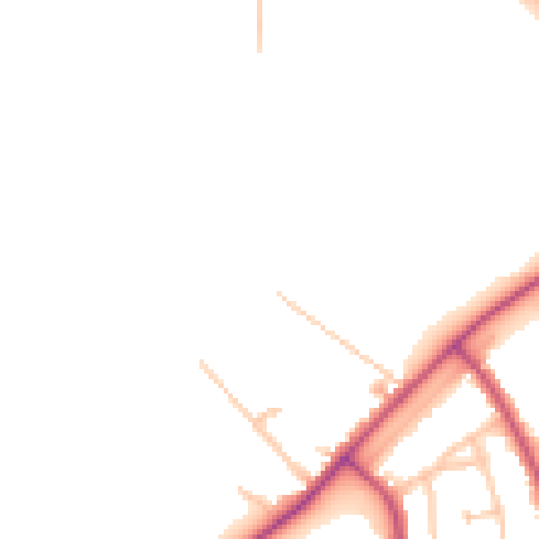 Daytime road noise heatmap for RM3 7TY