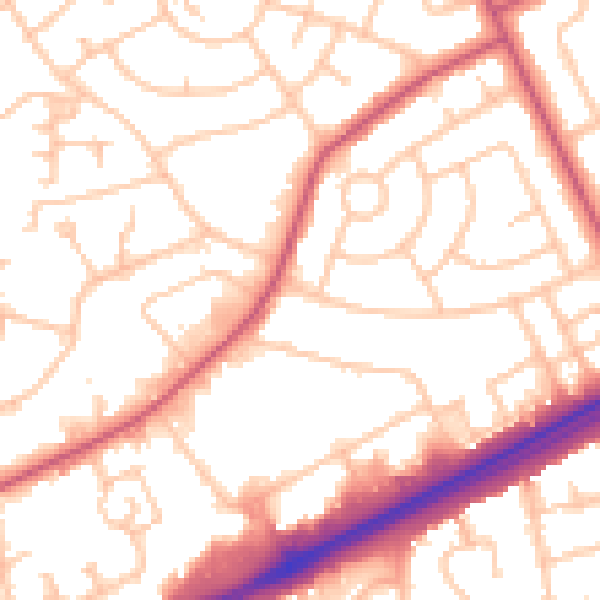 Daytime road noise heatmap for RM3 8FG