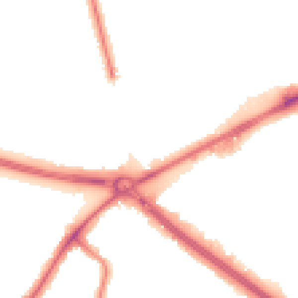 Night-time road noise heatmap for RM3 8HQ