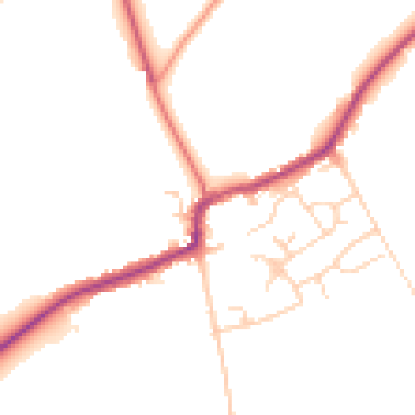Daytime road noise heatmap for RM4 1BA