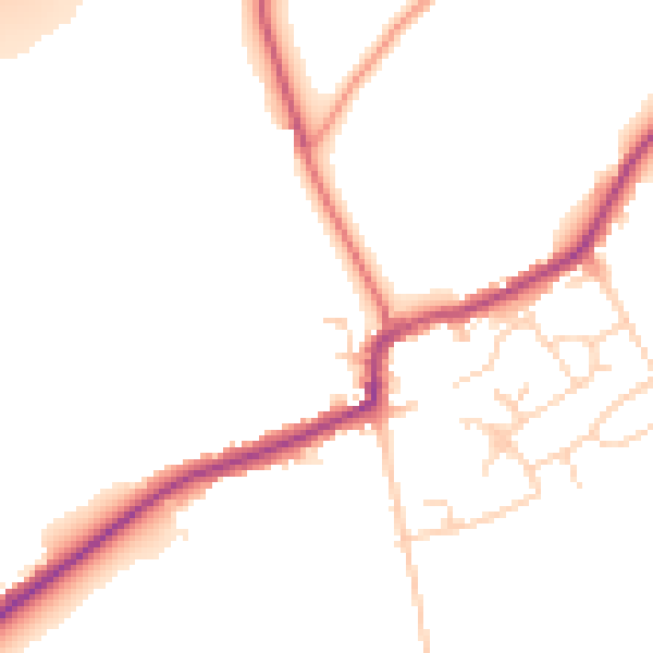Daytime road noise heatmap for RM4 1BL