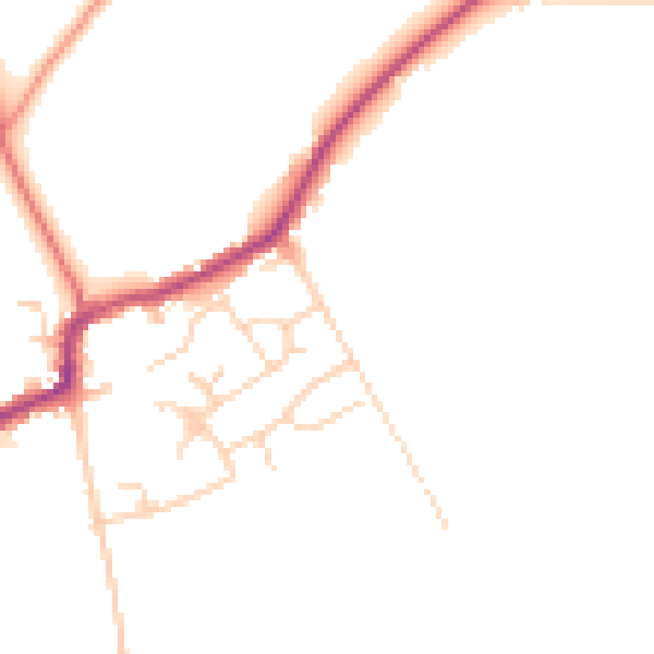Daytime road noise heatmap for RM4 1BT
