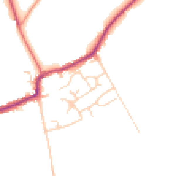 Daytime road noise heatmap for RM4 1BX