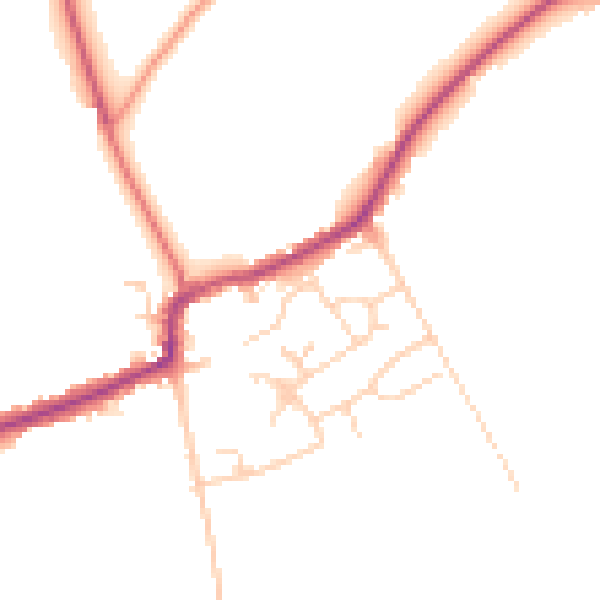 Daytime road noise heatmap for RM4 1DA