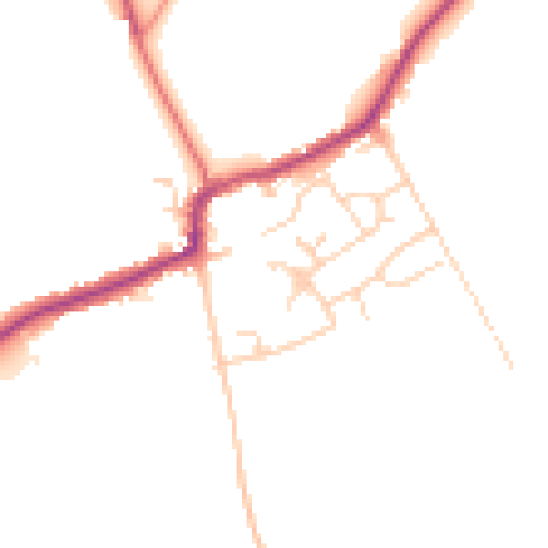 Daytime road noise heatmap for RM4 1DF