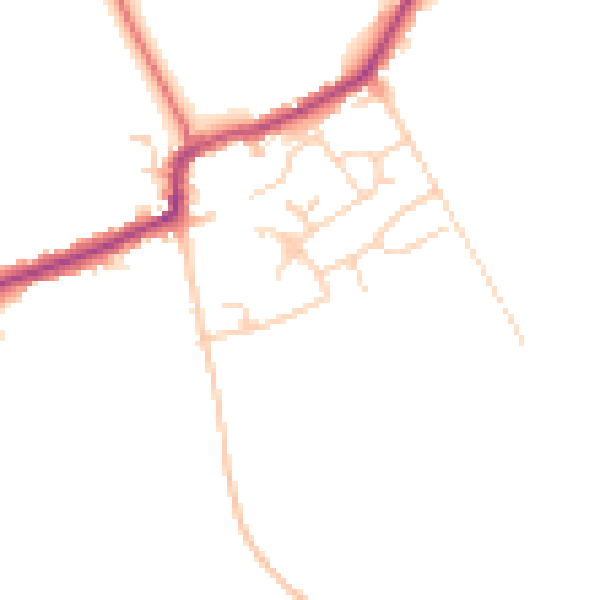 Daytime road noise heatmap for RM4 1DJ