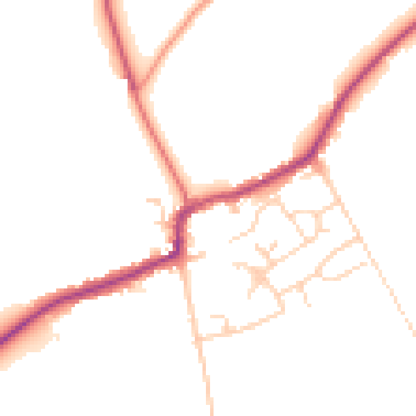 Daytime road noise heatmap for RM4 1UE