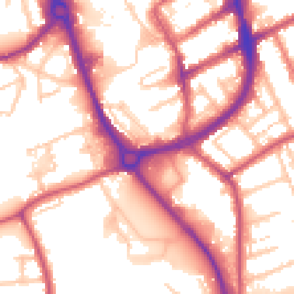 Daytime road noise heatmap for RM7 0AD
