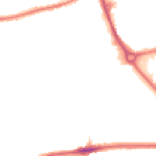 Night-time road noise heatmap for RM7 0BF