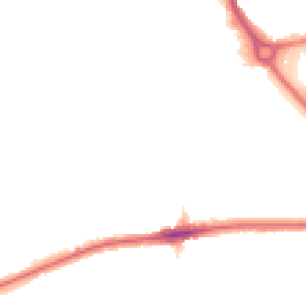 Night-time road noise heatmap for RM7 0BJ
