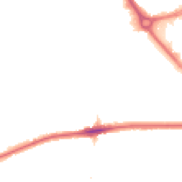 Night-time road noise heatmap for RM7 0BT