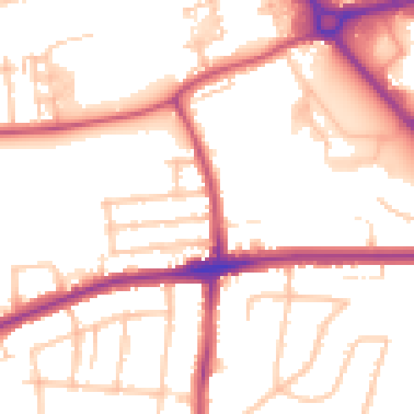Daytime road noise heatmap for RM7 0BU