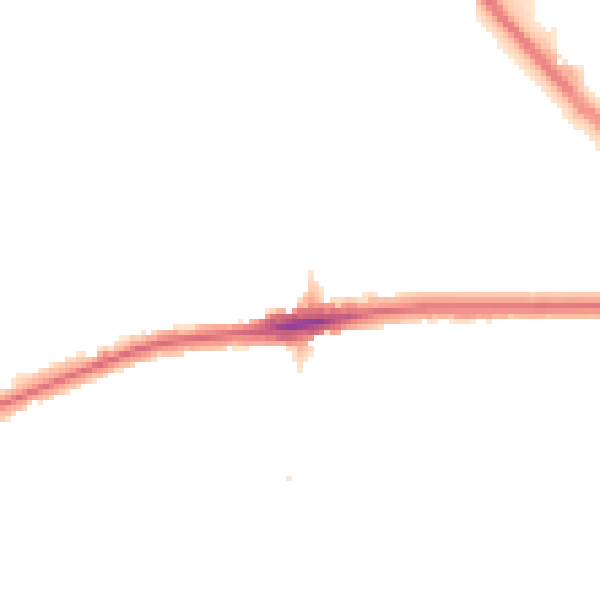 Night-time road noise heatmap for RM7 0DA