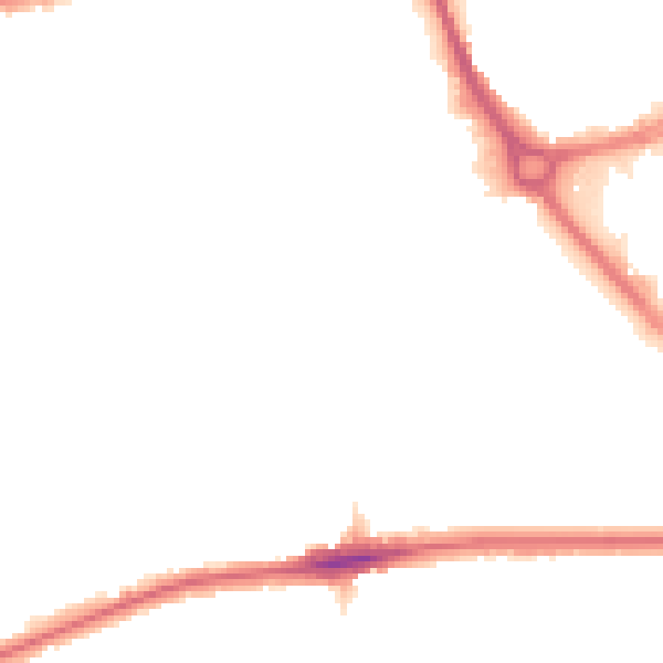 Night-time road noise heatmap for RM7 0DL