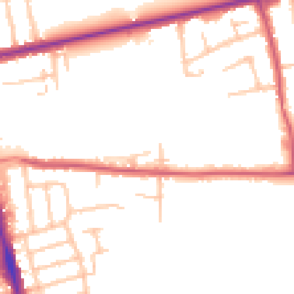 Daytime road noise heatmap for RM7 0DU