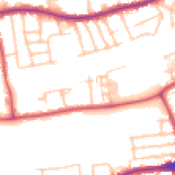 Daytime road noise heatmap for RM7 0EJ