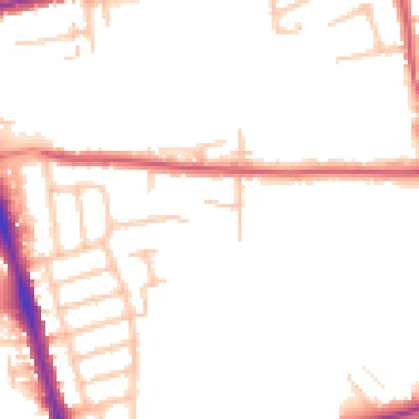 Daytime road noise heatmap for RM7 0EX