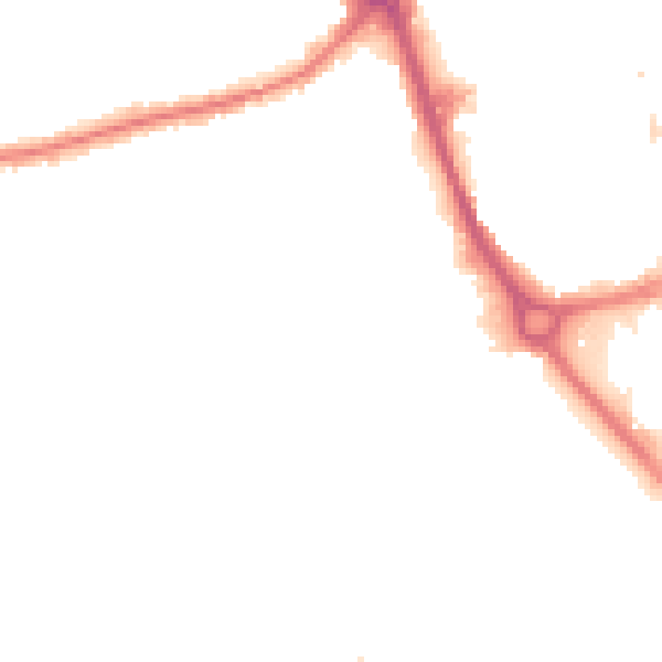 Night-time road noise heatmap for RM7 0FU