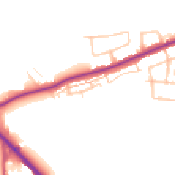 Daytime road noise heatmap for RM7 0NB