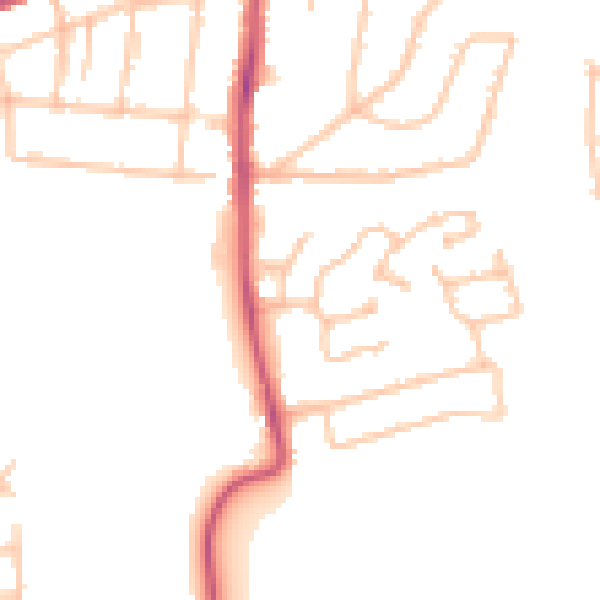 Daytime road noise heatmap for RM7 0WW