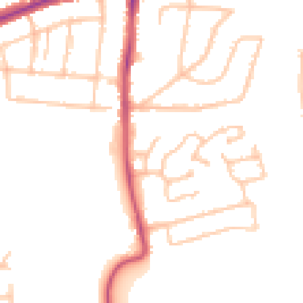 Daytime road noise heatmap for RM7 0WX