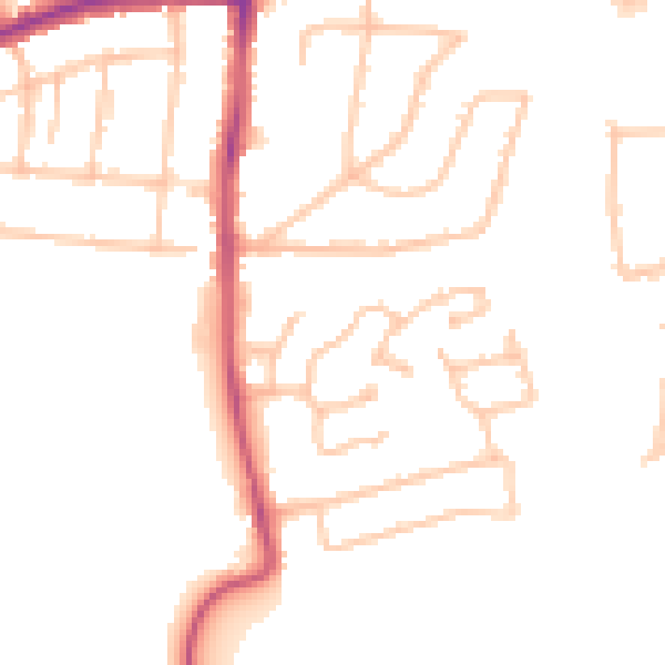 Daytime road noise heatmap for RM7 0WZ