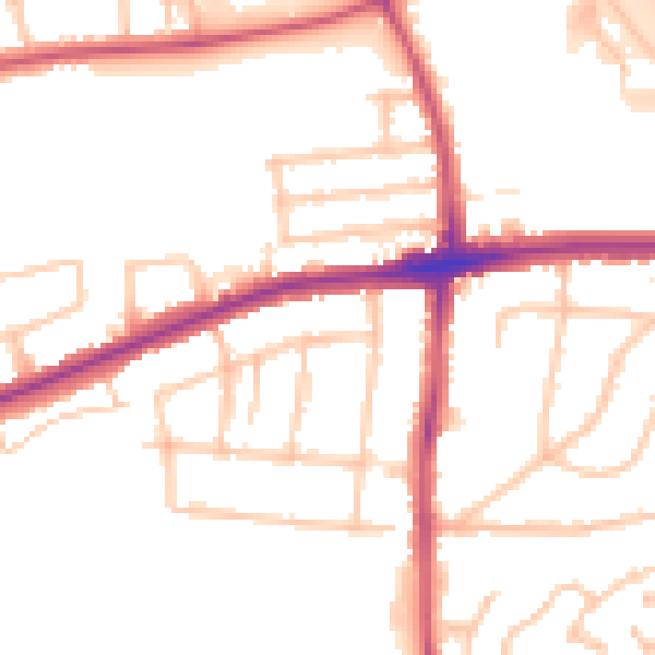 Daytime road noise heatmap for RM7 0XA