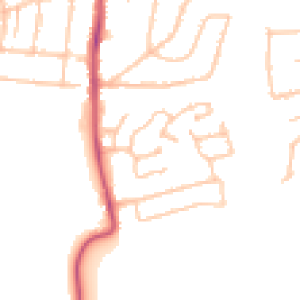 Daytime road noise heatmap for RM7 0XN