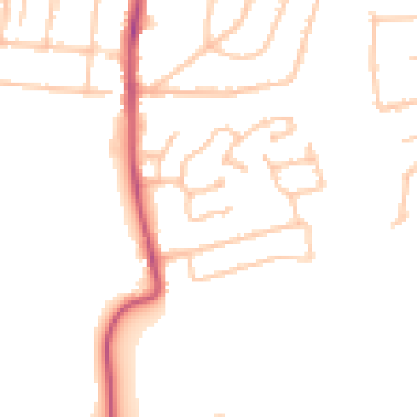 Daytime road noise heatmap for RM7 0XQ