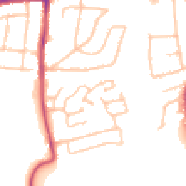 Daytime road noise heatmap for RM7 0YW