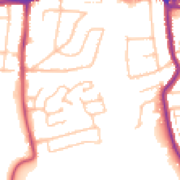 Daytime road noise heatmap for RM7 0YY