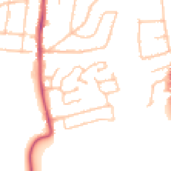 Daytime road noise heatmap for RM7 0YZ