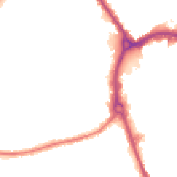 Night-time road noise heatmap for RM7 7AN