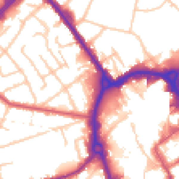 Daytime road noise heatmap for RM7 7DP