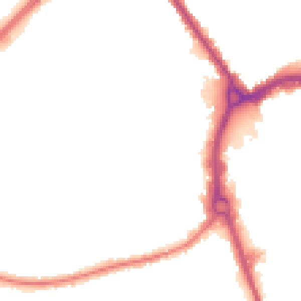Night-time road noise heatmap for RM7 7HL