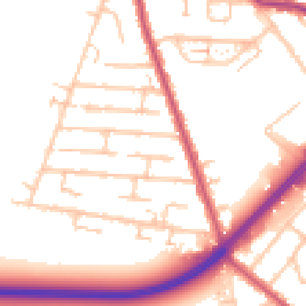 Daytime road noise heatmap for RM7 8BH