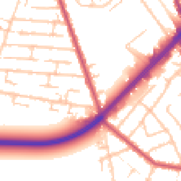 Daytime road noise heatmap for RM7 8BX