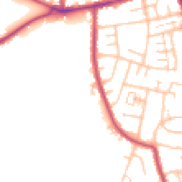 Daytime road noise heatmap for RM7 8EG