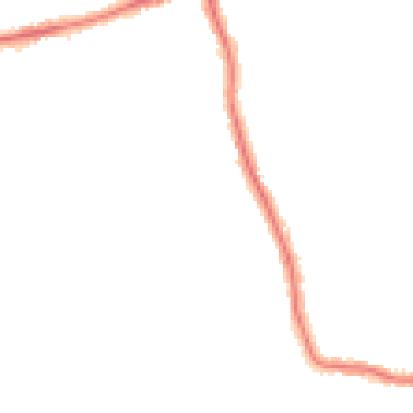 Night-time road noise heatmap for RM7 8HL