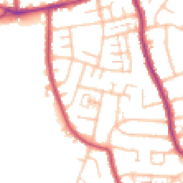 Daytime road noise heatmap for RM7 8HR