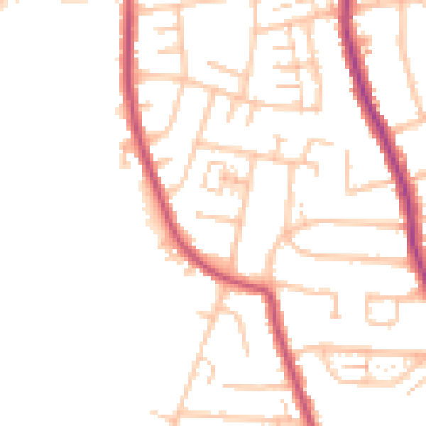 Daytime road noise heatmap for RM7 8HU