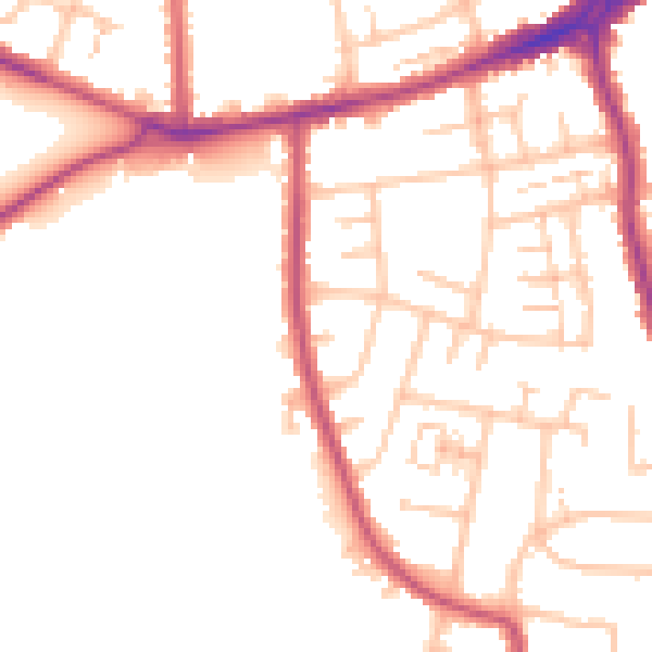 Daytime road noise heatmap for RM7 8JL