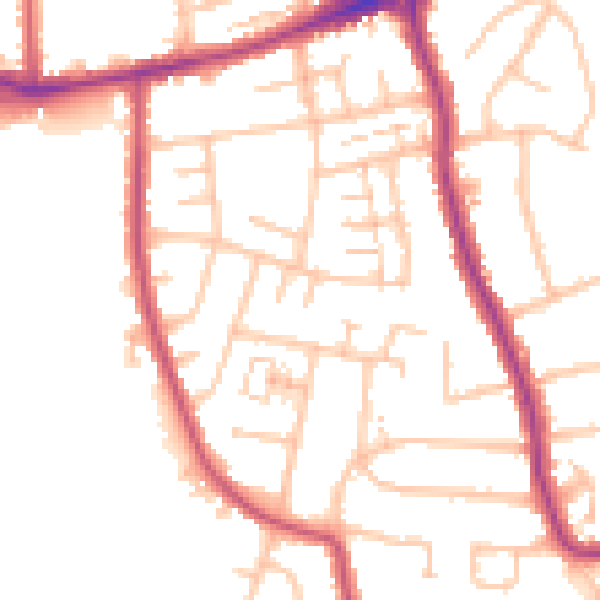Daytime road noise heatmap for RM7 8NJ