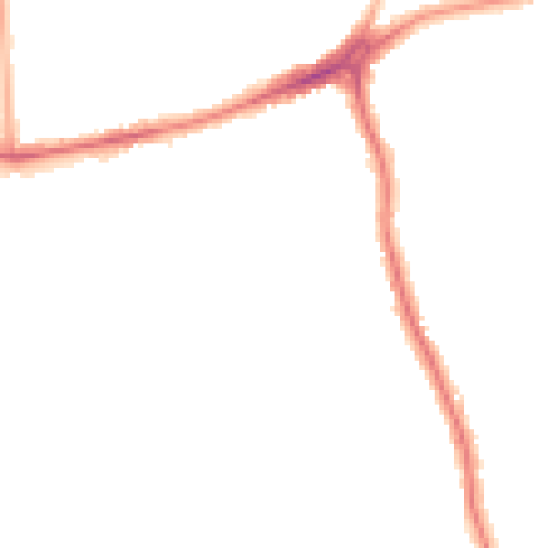 Night-time road noise heatmap for RM7 8NU